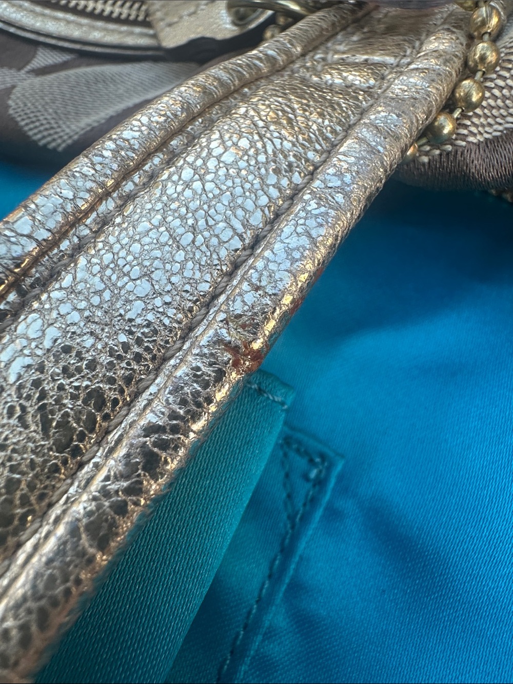 Coach Poppy Optic C Brown Tote With Confetti Hang Tag - Picture 15 of 17